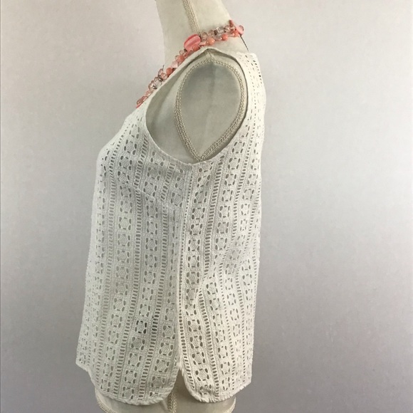 **2 FOR $20** BANANA REPUBLIC COTTON EYELET SLEEVELESS TOP - Picture 3 of 7